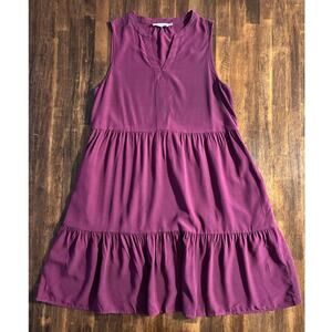 Carve Designs Size Small Dress Sleeveless Popover Tiered Relaxed Fit Purple